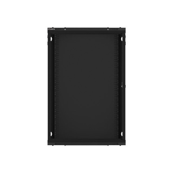 Lanberg WF01-6418-10B 19" 18U SZÉL:600mm MÉLY:450mm MAG:907mm lapraszerelt üvegajtós fekete fali rack szekrény