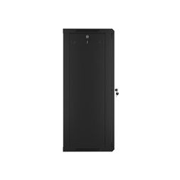 Lanberg WF01-6422-10B 19" 22U SZÉL:600mm MÉLY:450mm MAG:1085mm lapraszerelt üvegajtós fekete fali rack szekrény
