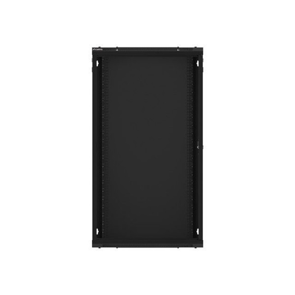 Lanberg WF01-6422-10B 19" 22U SZÉL:600mm MÉLY:450mm MAG:1085mm lapraszerelt üvegajtós fekete fali rack szekrény