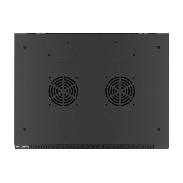 Lanberg WF01-6422-10B 19" 22U SZÉL:600mm MÉLY:450mm MAG:1085mm lapraszerelt üvegajtós fekete fali rack szekrény