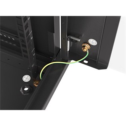 Lanberg WF01-6422-10B 19" 22U SZÉL:600mm MÉLY:450mm MAG:1085mm lapraszerelt üvegajtós fekete fali rack szekrény