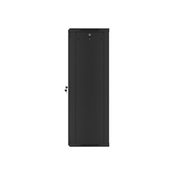 Lanberg WF01-6427-10B 19" 27U SZÉL:600mm MÉLY:450mm MAG:1307mm lapraszerelt üvegajtós fekete fali rack szekrény