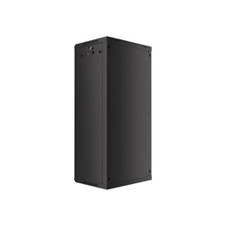 Lanberg WF01-6427-10B 19" 27U SZÉL:600mm MÉLY:450mm MAG:1307mm lapraszerelt üvegajtós fekete fali rack szekrény