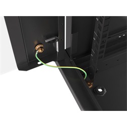 Lanberg WF01-6427-10B 19" 27U SZÉL:600mm MÉLY:450mm MAG:1307mm lapraszerelt üvegajtós fekete fali rack szekrény