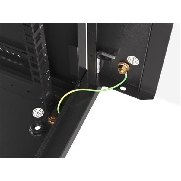 Lanberg WF01-6604-10B 19" 4U SZÉL:600mm MÉLY:600mm MAG:290mm lapraszerelt üvegajtós fekete fali rack szekrény