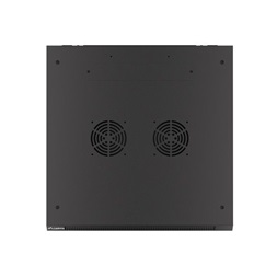 Lanberg WF01-6606-00B 19" 6U SZÉL:600mm MÉLY:600mm MAG:379mm lapraszerelt fémajtós fekete fali rack szekrény