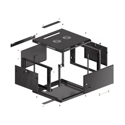 Lanberg WF01-6606-00B 19" 6U SZÉL:600mm MÉLY:600mm MAG:379mm lapraszerelt fémajtós fekete fali rack szekrény