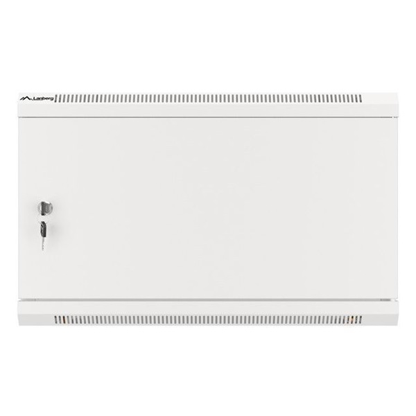 Lanberg WF01-6606-00S 19" 6U SZÉL:600mm MÉLY:600mm MAG:379mm lapraszerelt fémajtós szürke fali rack szekrény