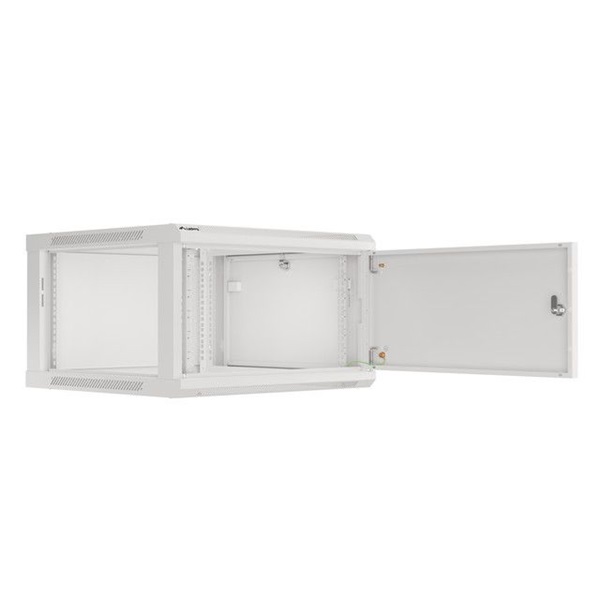 Lanberg WF01-6606-00S 19" 6U SZÉL:600mm MÉLY:600mm MAG:379mm lapraszerelt fémajtós szürke fali rack szekrény
