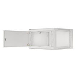 Lanberg WF01-6606-00S 19" 6U SZÉL:600mm MÉLY:600mm MAG:379mm lapraszerelt fémajtós szürke fali rack szekrény