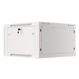 Lanberg WF01-6606-00S 19" 6U SZÉL:600mm MÉLY:600mm MAG:379mm lapraszerelt fémajtós szürke fali rack szekrény