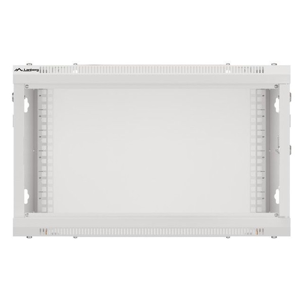 Lanberg WF01-6606-00S 19" 6U SZÉL:600mm MÉLY:600mm MAG:379mm lapraszerelt fémajtós szürke fali rack szekrény
