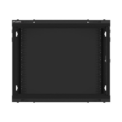 Lanberg WF01-6609-00B 19" 9U SZÉL:600mm MÉLY:600mm MAG:512mm lapraszerelt fémajtós fekete fali rack szekrény