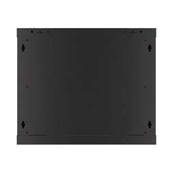 Lanberg WF01-6609-00B 19" 9U SZÉL:600mm MÉLY:600mm MAG:512mm lapraszerelt fémajtós fekete fali rack szekrény