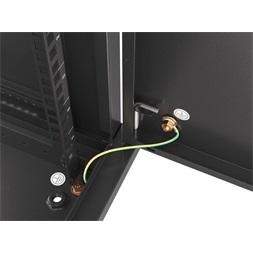 Lanberg WF01-6609-00B 19" 9U SZÉL:600mm MÉLY:600mm MAG:512mm lapraszerelt fémajtós fekete fali rack szekrény