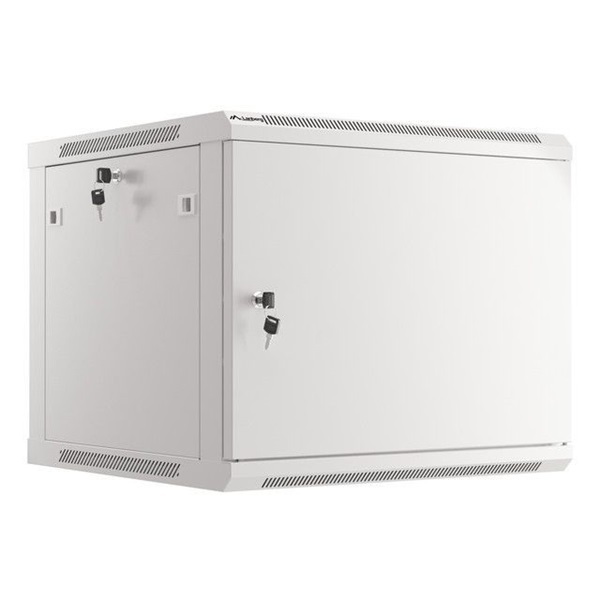 Lanberg WF01-6609-00S 19" 9U SZÉL:600mm MÉLY:600mm MAG:512mm lapraszerelt fémajtós szürke fali rack szekrény