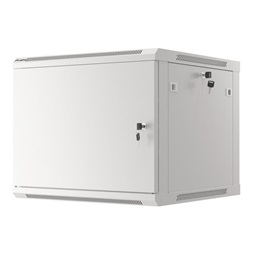 Lanberg WF01-6609-00S 19" 9U SZÉL:600mm MÉLY:600mm MAG:512mm lapraszerelt fémajtós szürke fali rack szekrény