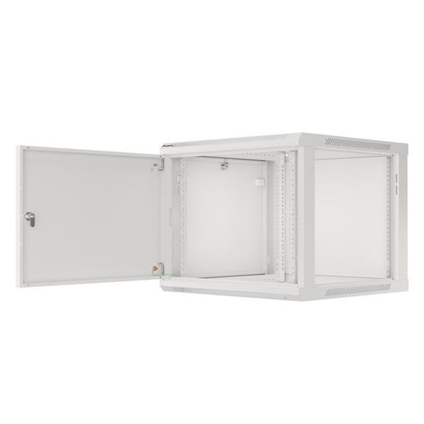 Lanberg WF01-6609-00S 19" 9U SZÉL:600mm MÉLY:600mm MAG:512mm lapraszerelt fémajtós szürke fali rack szekrény