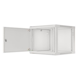 Lanberg WF01-6609-00S 19" 9U SZÉL:600mm MÉLY:600mm MAG:512mm lapraszerelt fémajtós szürke fali rack szekrény