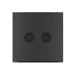 Lanberg WF01-6609-10B 19" 9U SZÉL:600mm MÉLY:600mm MAG:512mm lapraszerelt üvegajtós fekete fali rack szekrény