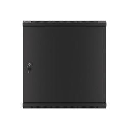 Lanberg WF01-6612-00B 19" 12U SZÉL:600mm MÉLY:600mm MAG:645mm lapraszerelt fémajtós fekete fali rack szekrény