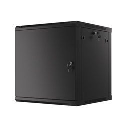 Lanberg WF01-6612-00B 19" 12U SZÉL:600mm MÉLY:600mm MAG:645mm lapraszerelt fémajtós fekete fali rack szekrény