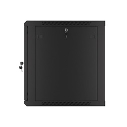 Lanberg WF01-6612-00B 19" 12U SZÉL:600mm MÉLY:600mm MAG:645mm lapraszerelt fémajtós fekete fali rack szekrény