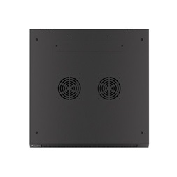 Lanberg WF01-6612-00B 19" 12U SZÉL:600mm MÉLY:600mm MAG:645mm lapraszerelt fémajtós fekete fali rack szekrény
