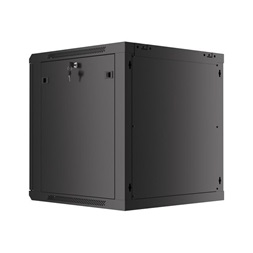 Lanberg WF01-6612-00B 19" 12U SZÉL:600mm MÉLY:600mm MAG:645mm lapraszerelt fémajtós fekete fali rack szekrény