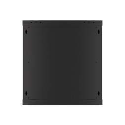 Lanberg WF01-6612-00B 19" 12U SZÉL:600mm MÉLY:600mm MAG:645mm lapraszerelt fémajtós fekete fali rack szekrény