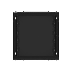 Lanberg WF01-6612-00B 19" 12U SZÉL:600mm MÉLY:600mm MAG:645mm lapraszerelt fémajtós fekete fali rack szekrény