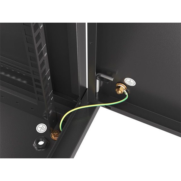 Lanberg WF01-6612-00B 19" 12U SZÉL:600mm MÉLY:600mm MAG:645mm lapraszerelt fémajtós fekete fali rack szekrény