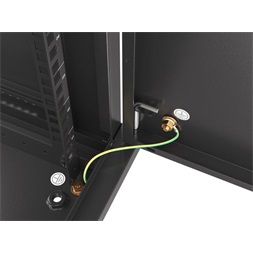 Lanberg WF01-6612-00B 19" 12U SZÉL:600mm MÉLY:600mm MAG:645mm lapraszerelt fémajtós fekete fali rack szekrény