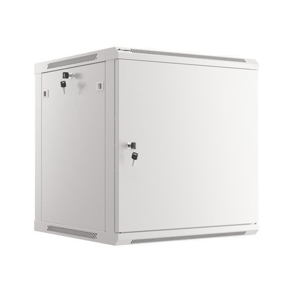 Lanberg WF01-6612-00S 19" 12U SZÉL:600mm MÉLY:600mm MAG:645mm lapraszerelt fémajtós szürke fali rack szekrény