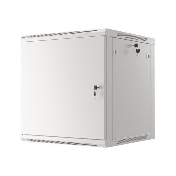 Lanberg WF01-6612-00S 19" 12U SZÉL:600mm MÉLY:600mm MAG:645mm lapraszerelt fémajtós szürke fali rack szekrény