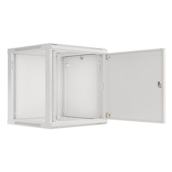Lanberg WF01-6612-00S 19" 12U SZÉL:600mm MÉLY:600mm MAG:645mm lapraszerelt fémajtós szürke fali rack szekrény