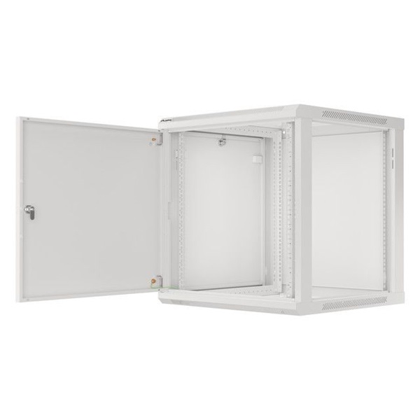 Lanberg WF01-6612-00S 19" 12U SZÉL:600mm MÉLY:600mm MAG:645mm lapraszerelt fémajtós szürke fali rack szekrény