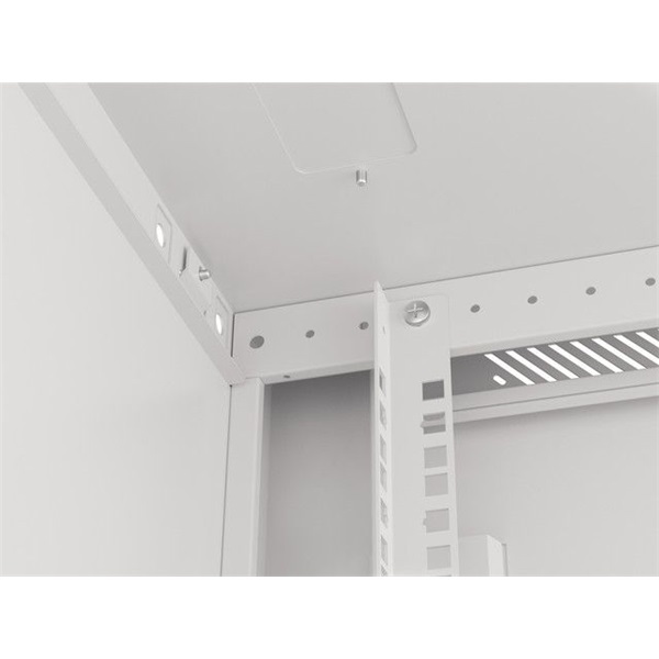 Lanberg WF01-6612-00S 19" 12U SZÉL:600mm MÉLY:600mm MAG:645mm lapraszerelt fémajtós szürke fali rack szekrény