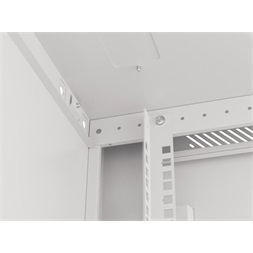 Lanberg WF01-6612-00S 19" 12U SZÉL:600mm MÉLY:600mm MAG:645mm lapraszerelt fémajtós szürke fali rack szekrény