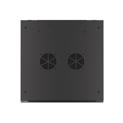 Lanberg WF01-6615-10B 19" 15U SZÉL:600mm MÉLY:600mm MAG:774mm lapraszerelt üvegajtós fekete fali rack szekrény