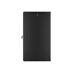 Lanberg WF01-6622-10B 19" 22U SZÉL:600mm MÉLY:600mm MAG:1085mm lapraszerelt üvegajtós fekete fali rack szekrény