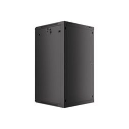 Lanberg WF01-6622-10B 19" 22U SZÉL:600mm MÉLY:600mm MAG:1085mm lapraszerelt üvegajtós fekete fali rack szekrény