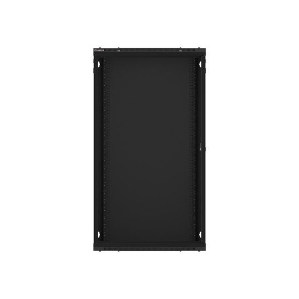 Lanberg WF01-6622-10B 19" 22U SZÉL:600mm MÉLY:600mm MAG:1085mm lapraszerelt üvegajtós fekete fali rack szekrény