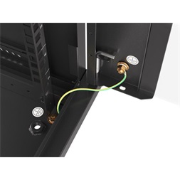 Lanberg WF01-6622-10B 19" 22U SZÉL:600mm MÉLY:600mm MAG:1085mm lapraszerelt üvegajtós fekete fali rack szekrény