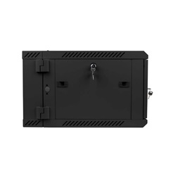 Lanberg WF02-6606-10B 19" 6U SZÉL:600mm MÉLY:600mm MAG:374mm lapraszerelt üvegajtós fekete kétrészes fali rack szekrény