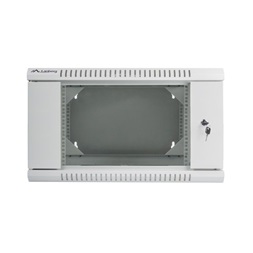 Lanberg WF02-6606-10S 19" 6U SZÉL:600mm MÉLY:600mm MAG:374mm lapraszerelt üvegajtós szürke kétrészes fali rack szekrény