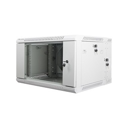 Lanberg WF02-6606-10S 19" 6U SZÉL:600mm MÉLY:600mm MAG:374mm lapraszerelt üvegajtós szürke kétrészes fali rack szekrény