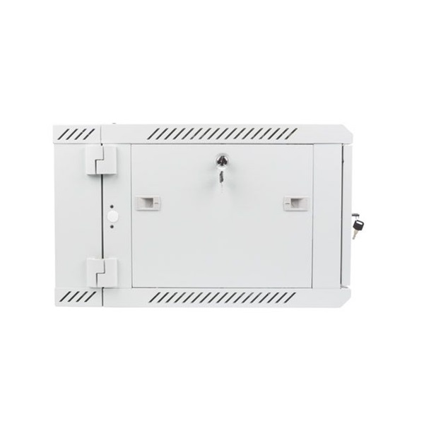 Lanberg WF02-6606-10S 19" 6U SZÉL:600mm MÉLY:600mm MAG:374mm lapraszerelt üvegajtós szürke kétrészes fali rack szekrény