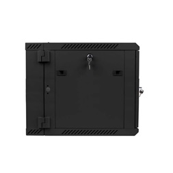 Lanberg WF02-6609-10B 19" 9U SZÉL:600mm MÉLY:600mm MAG:507mm lapraszerelt üvegajtós fekete kétrészes fali rack szekrény