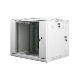 Lanberg WF02-6609-10S 19" 9U SZÉL:600mm MÉLY:600mm MAG:507mm lapraszerelt üvegajtós szürke kétrészes fali rack szekrény